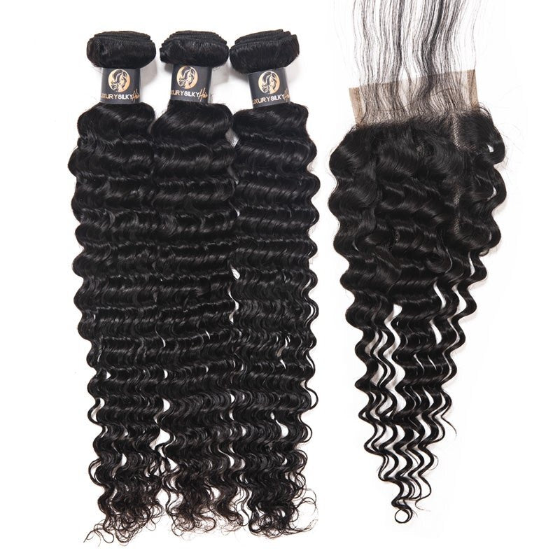 3 Bundles with Closure | Deep Wave - $220 - LuxurySilkyHair