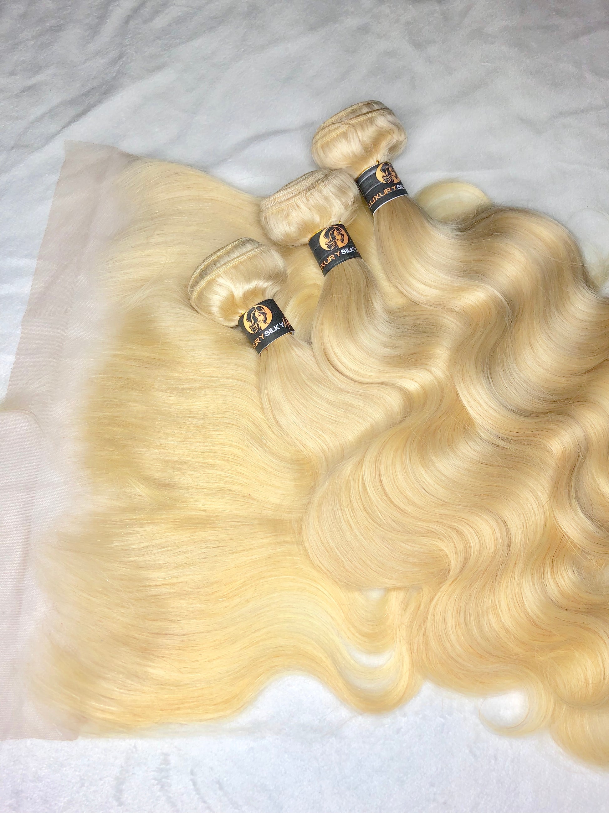 Platinum Blonde | 3 Bundles with Frontal - LuxurySilkyHair