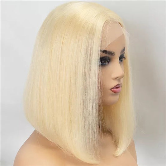 13x4 Lace Pre Plucked 613 Blonde Bob Lace Frontal Wig High Quality