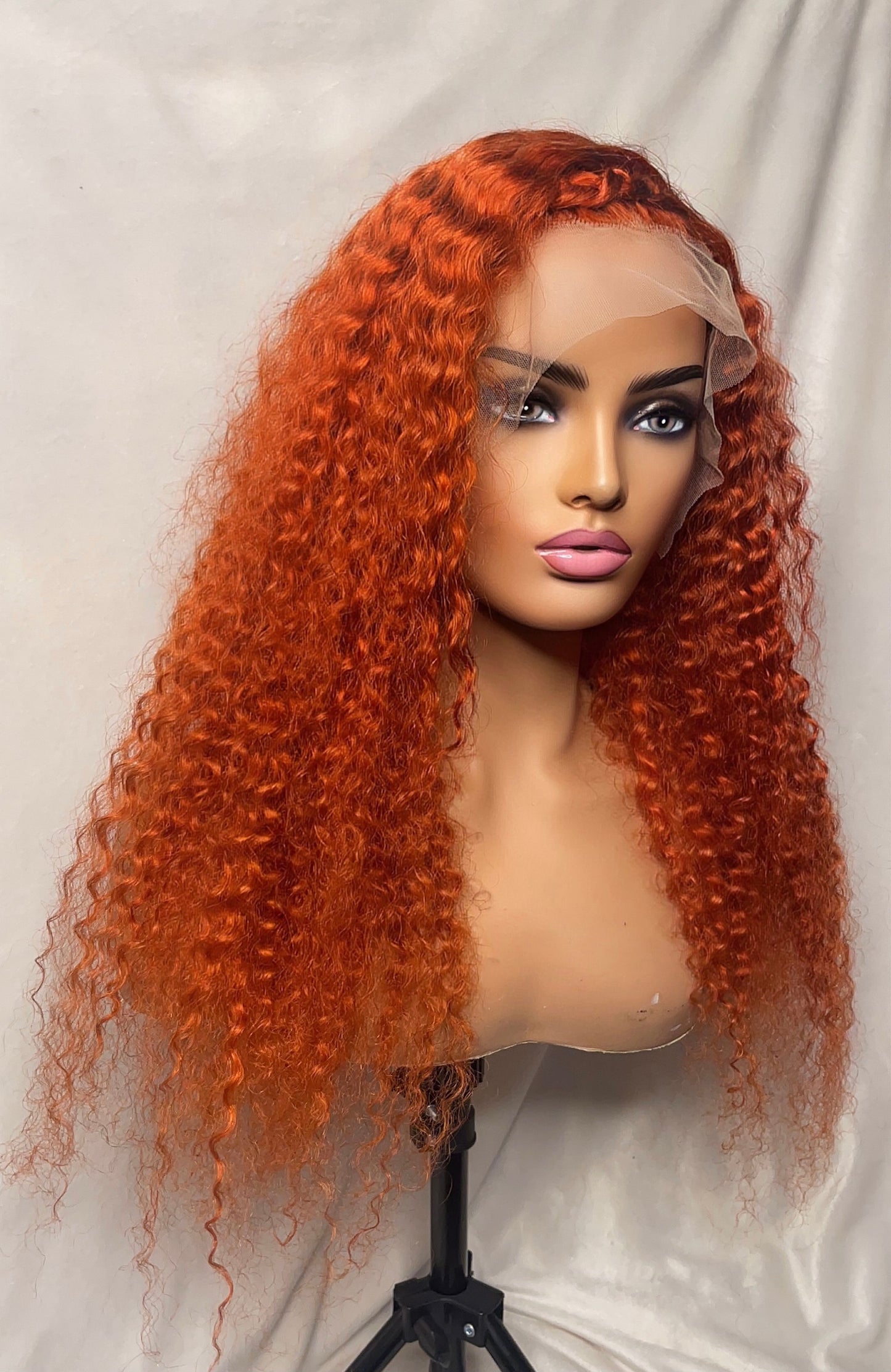Orange Ginger Transparent Wig- All Textures - LuxurySilkyHair