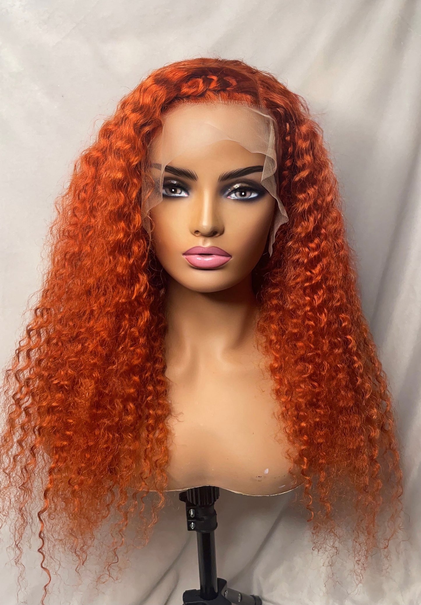 Orange Ginger Transparent Wig- All Textures - LuxurySilkyHair
