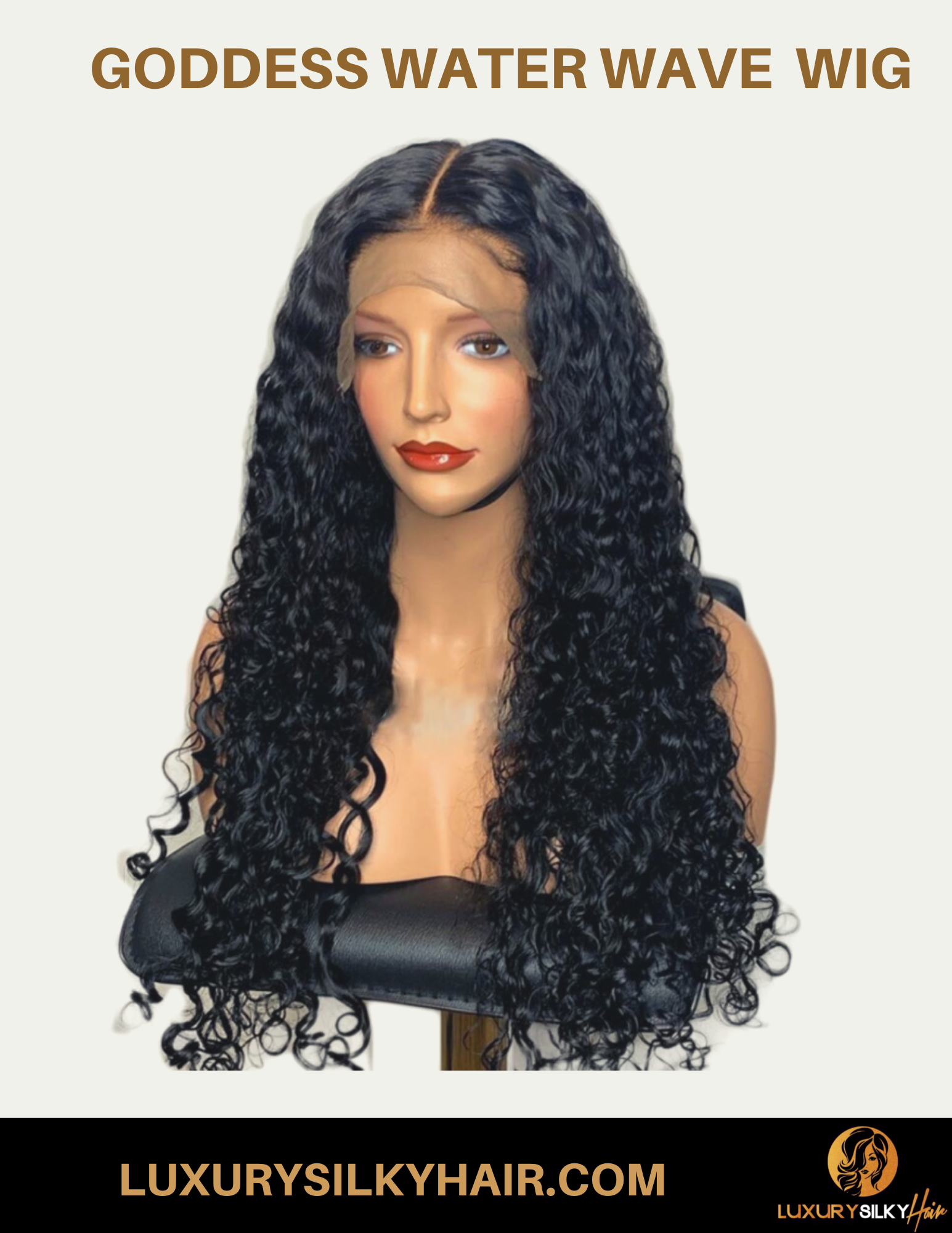 Soft silky luxurious hair. 13x4 Frontal water wave Wig 180% density,