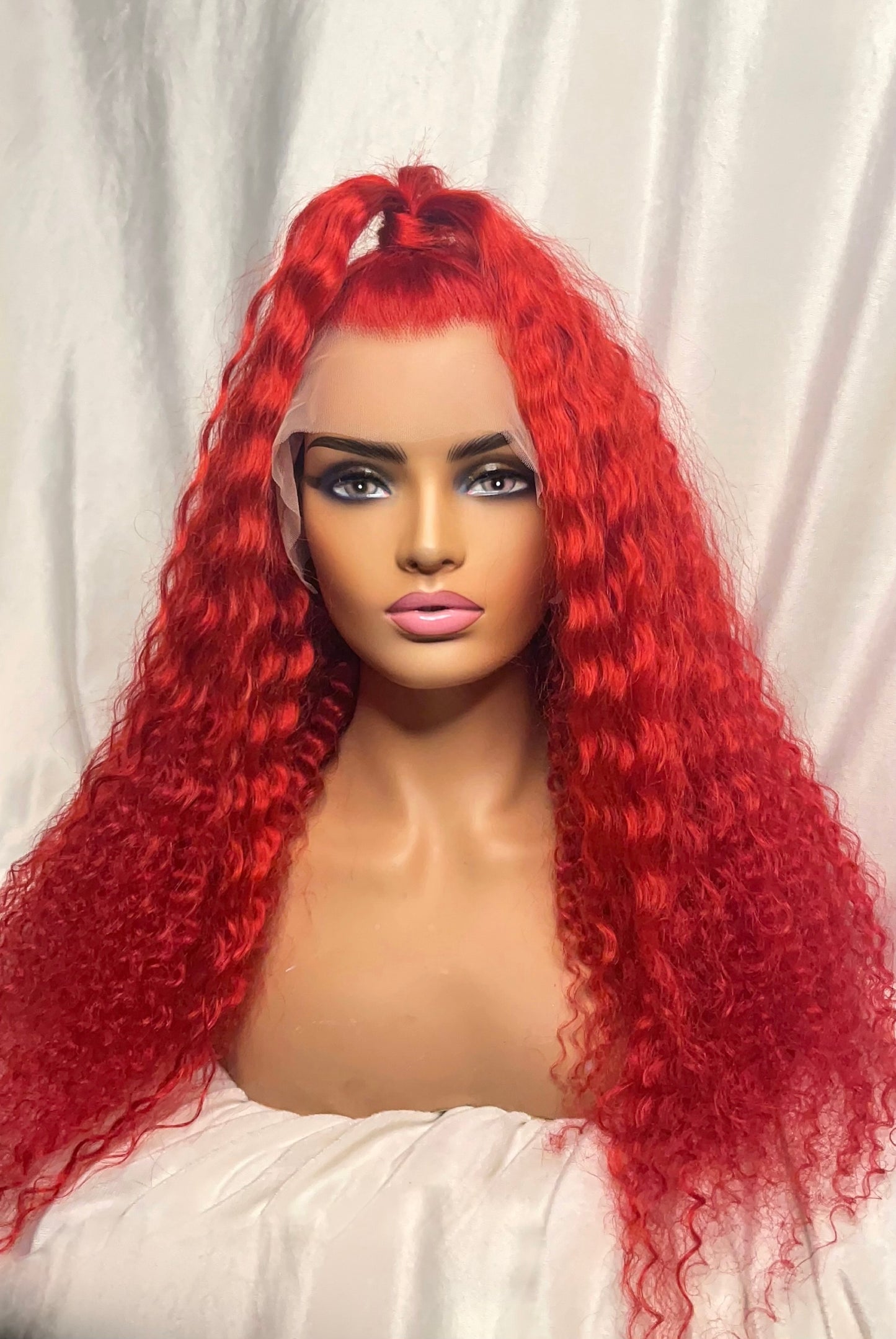 Red Transparent Wig- All Textures - LuxurySilkyHair