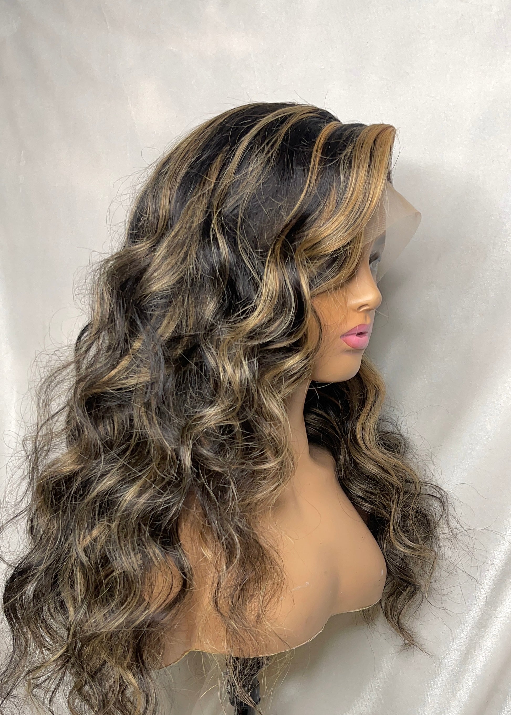 highlight wig glueless black with 27 highlights